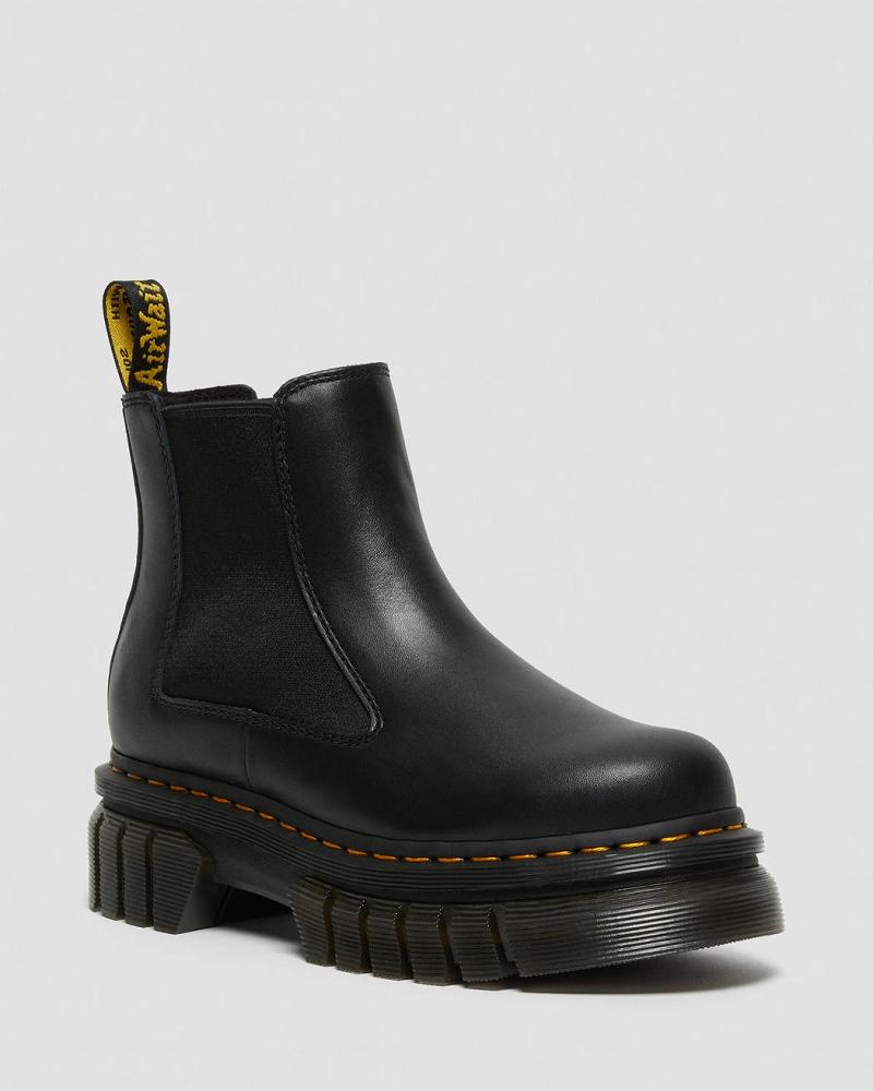 Botines Chelsea Dr Martens Audrick Nappa Cuero Plataforma Hombre Negros | MX 313SGL